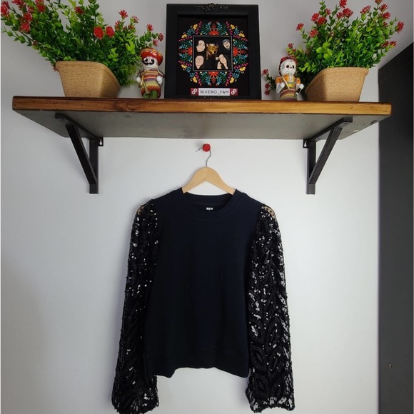 NWT | MAEVE | TASHA LACE SLEEVED SWEATSHIRT | SIZE XXS - Picture 5 of 14